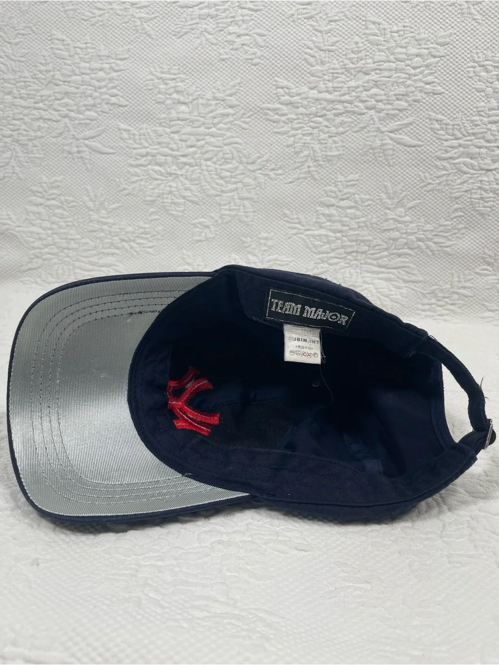Kids Navy Cap with Red Team Emblem